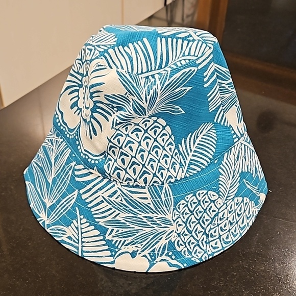 ?TRINA TURK? Pinapple Garden Crusher Hat ~ Pineapple Paradise Barkcloth NWT main image 11